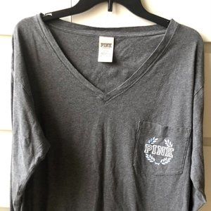 PINK Long-Sleeve V-Neck Shirt